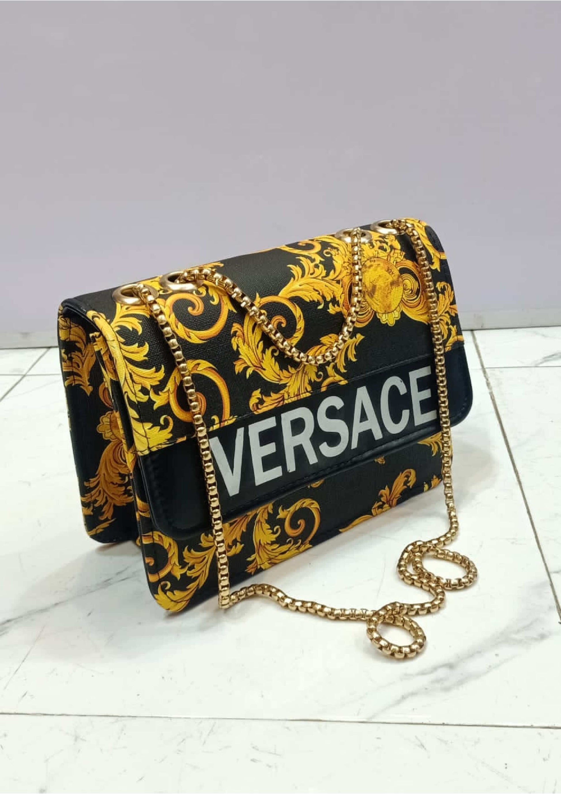 VERSACE BLACK MASTER  PIECE CROSS BODY BAG