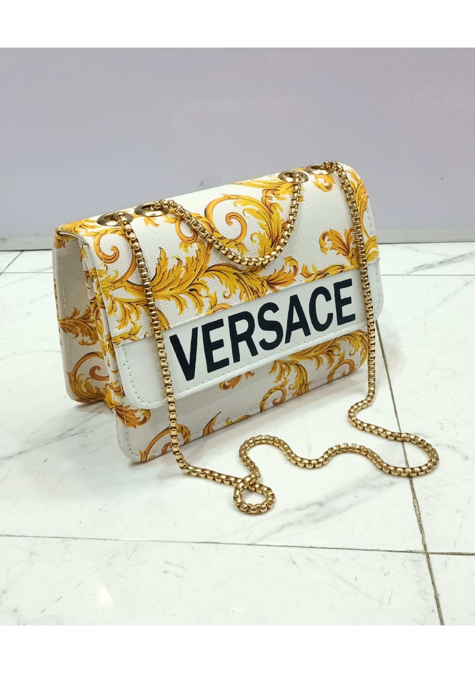 VERSACE WHITE MASTER  PIECE CROSS BODY BAG
