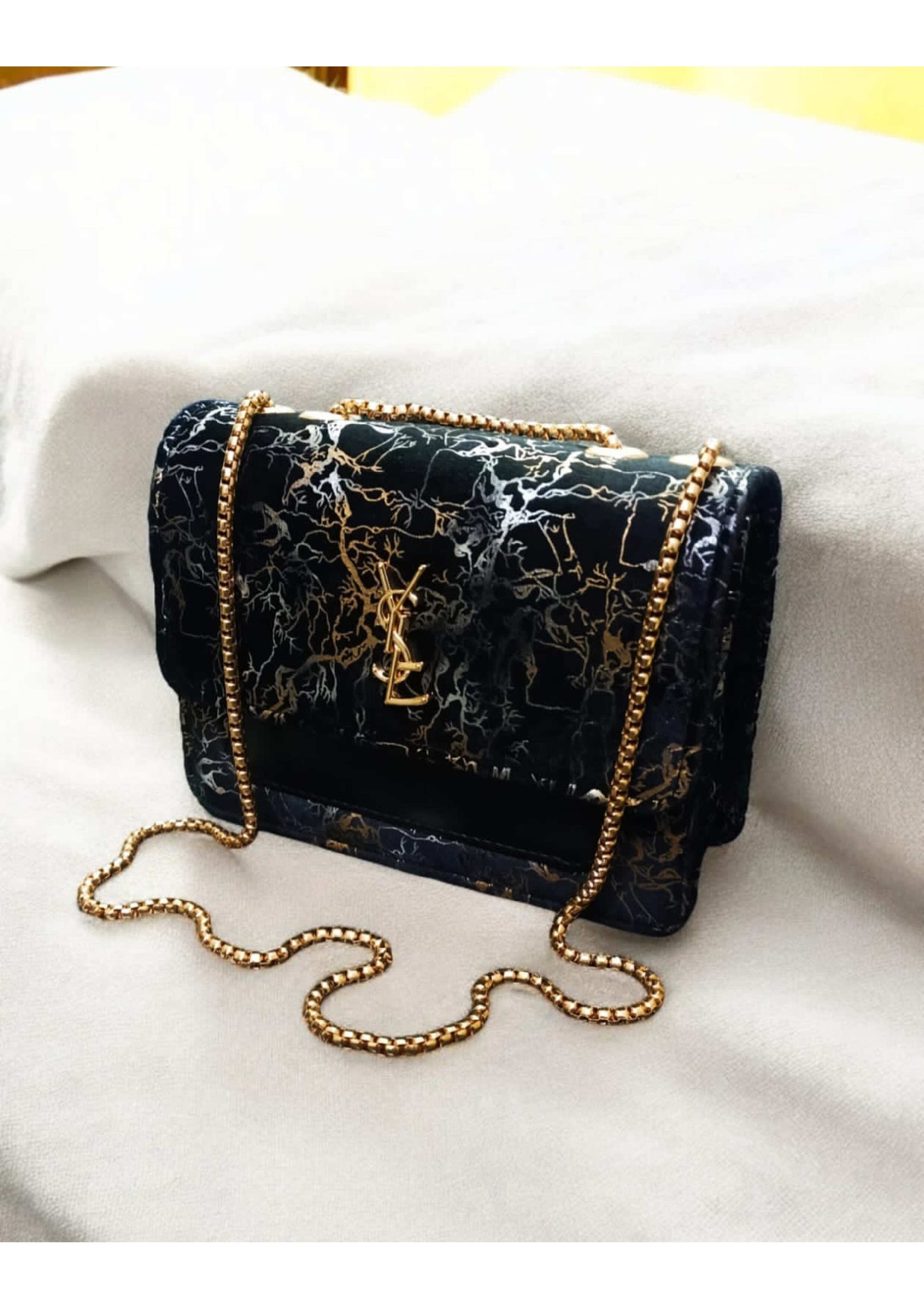 YSL BLACK & GOLD MASTER  PIECE CROSS BODY BAG
