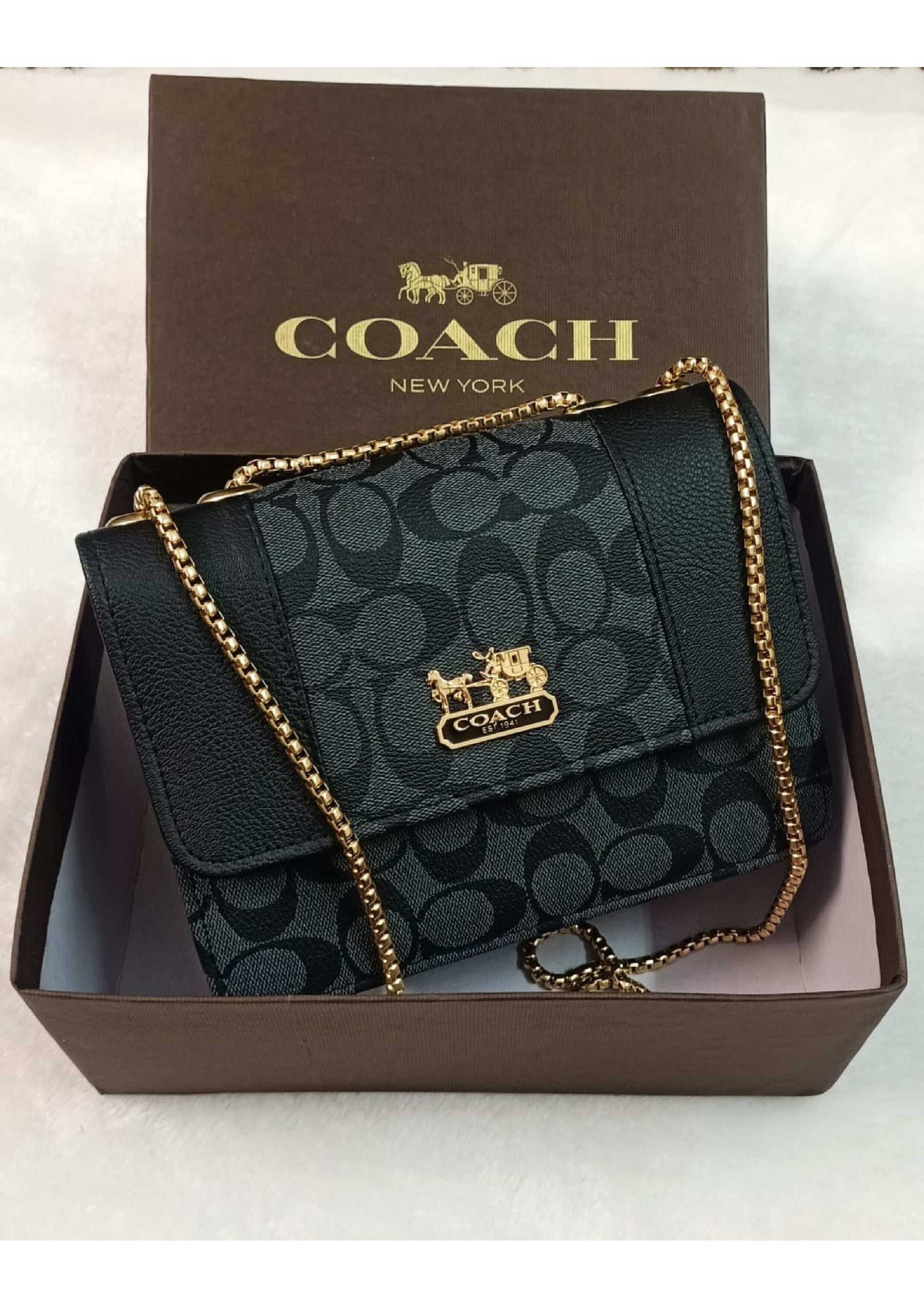 COACH BLACK GREY MASTER  PIECE CROSS BODY BAG