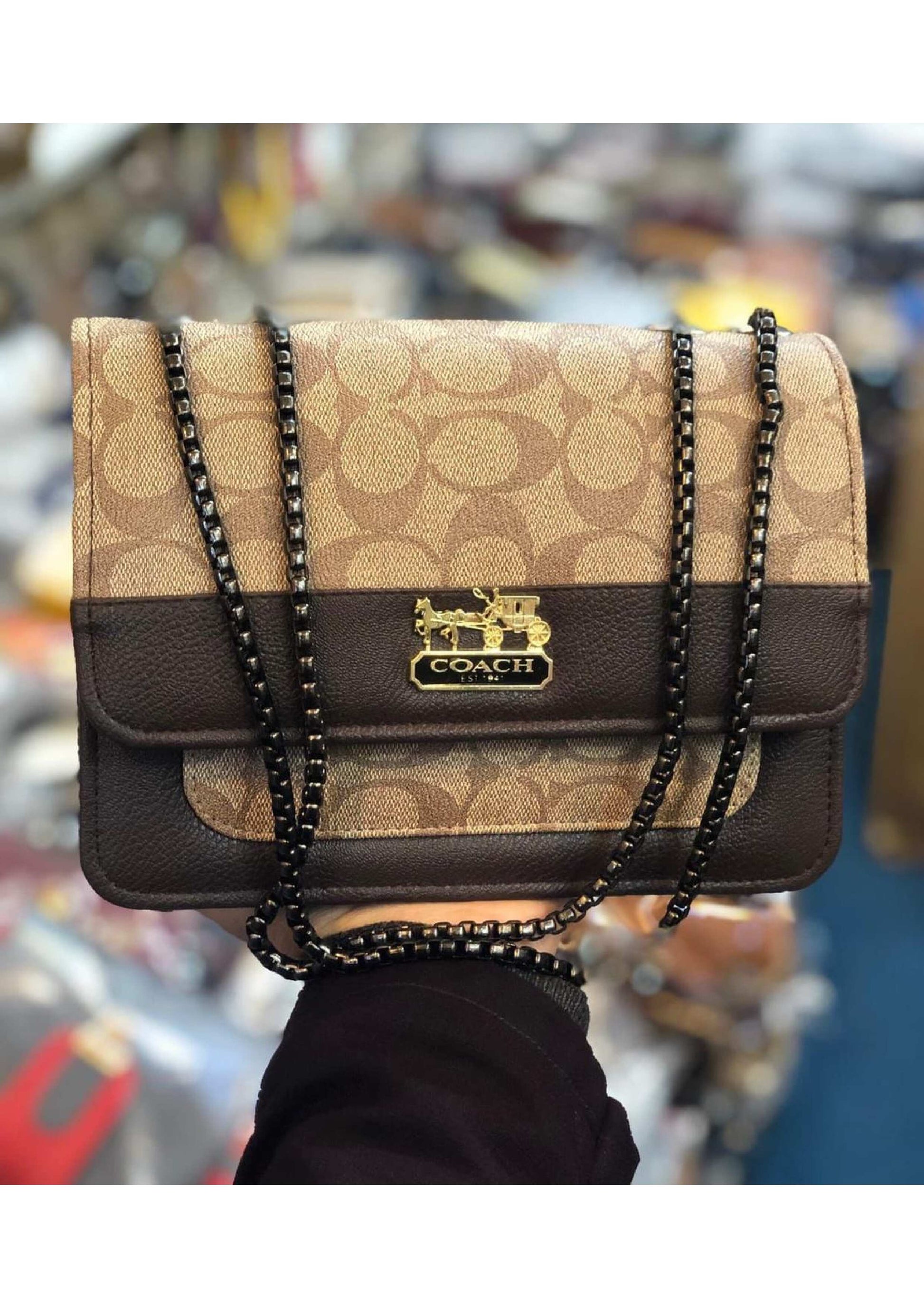 COACH BROWNY GOLD MASTER  PIECE CROSS BODY BAG