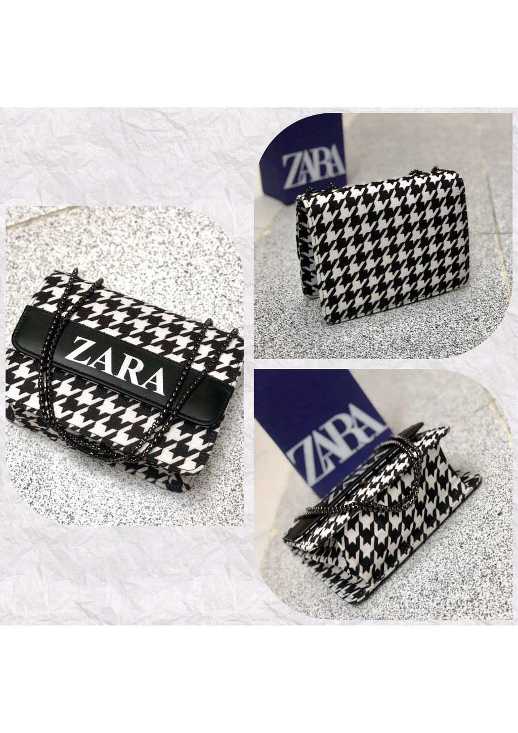 ZARA CHECKERED MASTER PIECE CROSS BODY BAG.