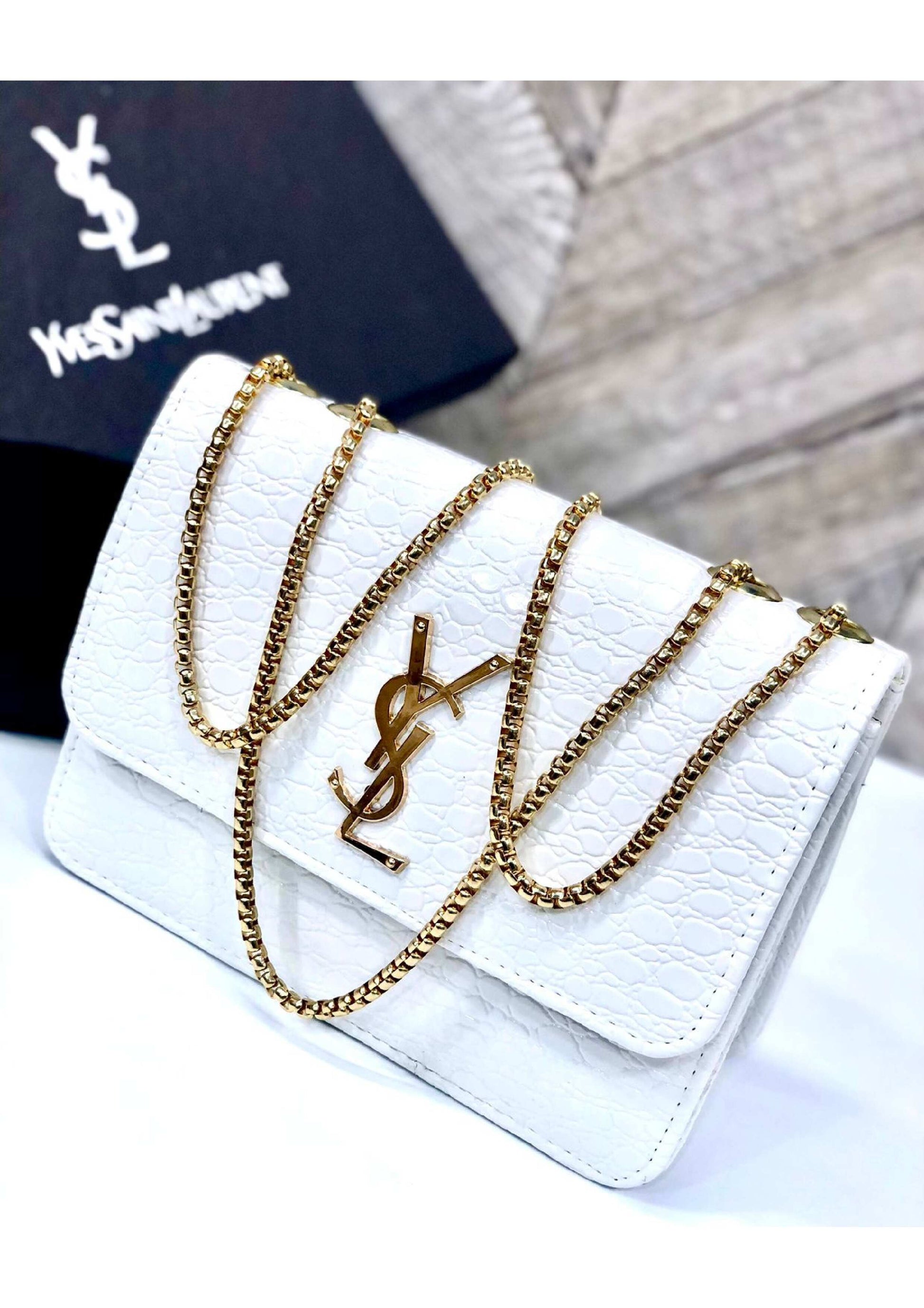 YSL WHITE MASTER PIECE CROSS BODY BAG