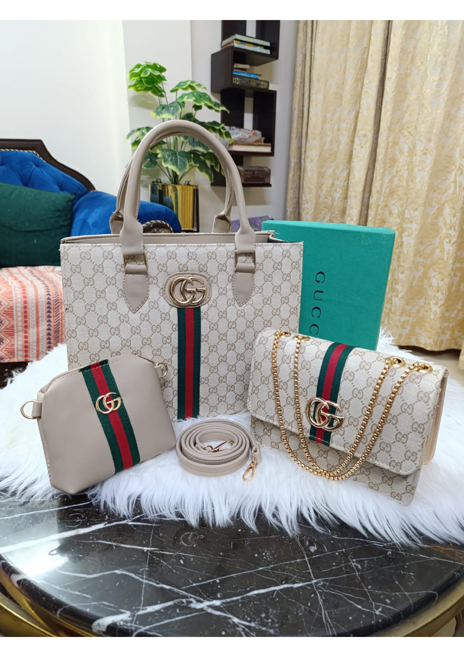 GUCCI LADIES BAG 3 PIECES SET