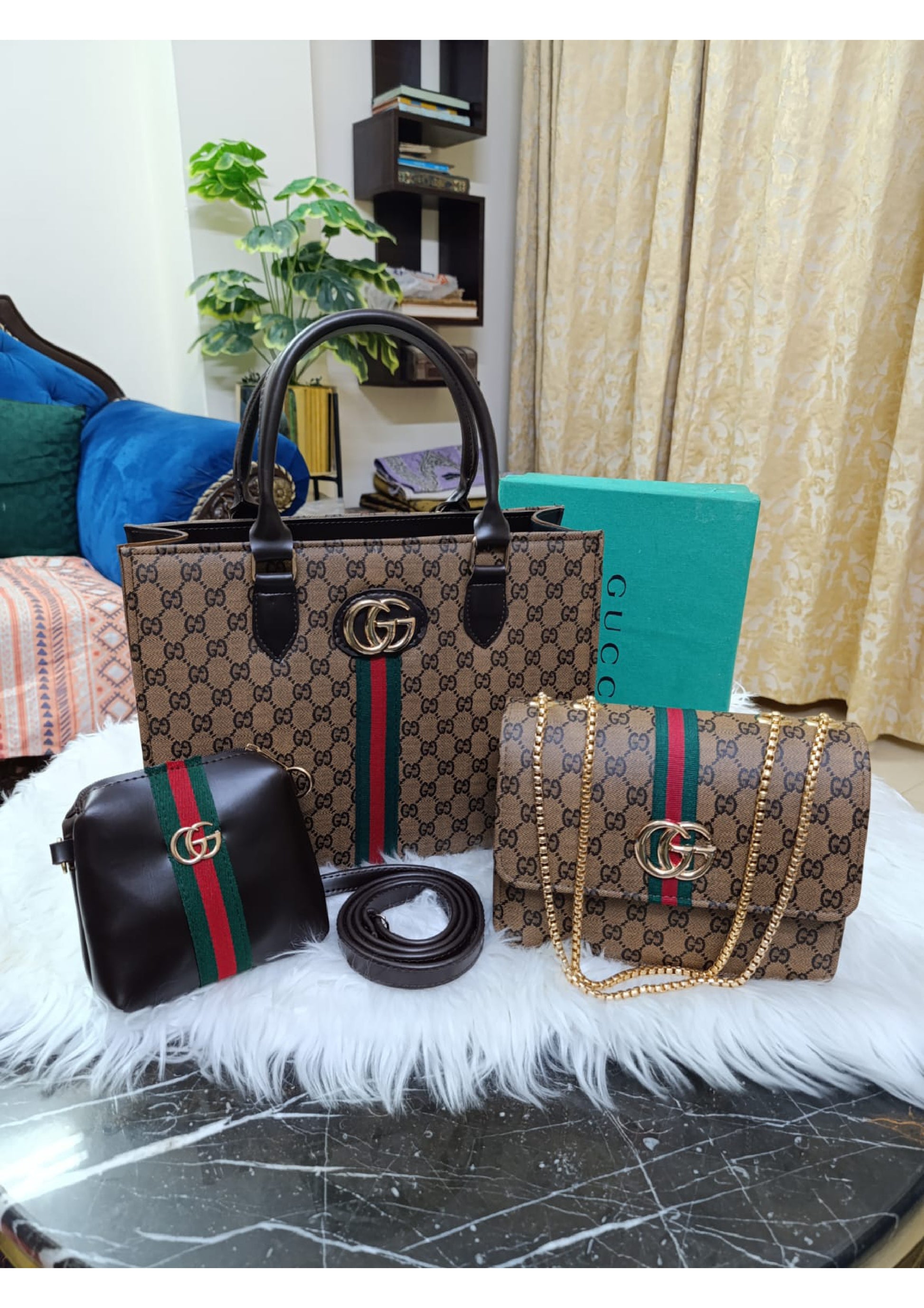 GUCCI LADIES BAG 3 PIECES SET,