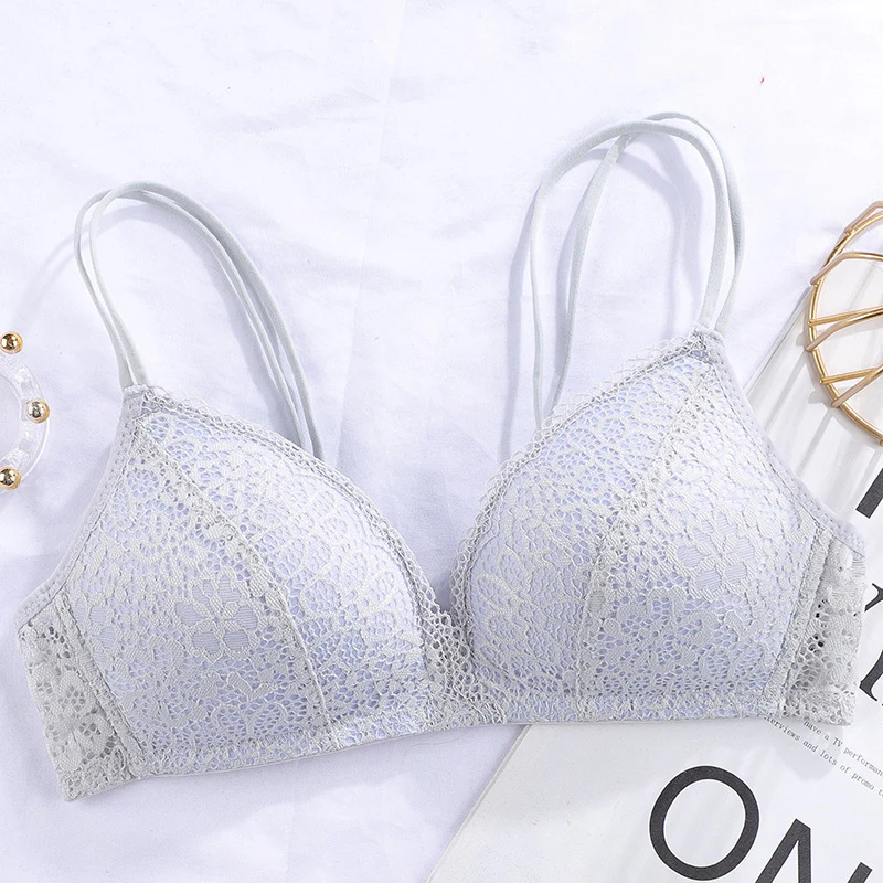 Double Stripped Laced Light Padded Daily Wear Bra