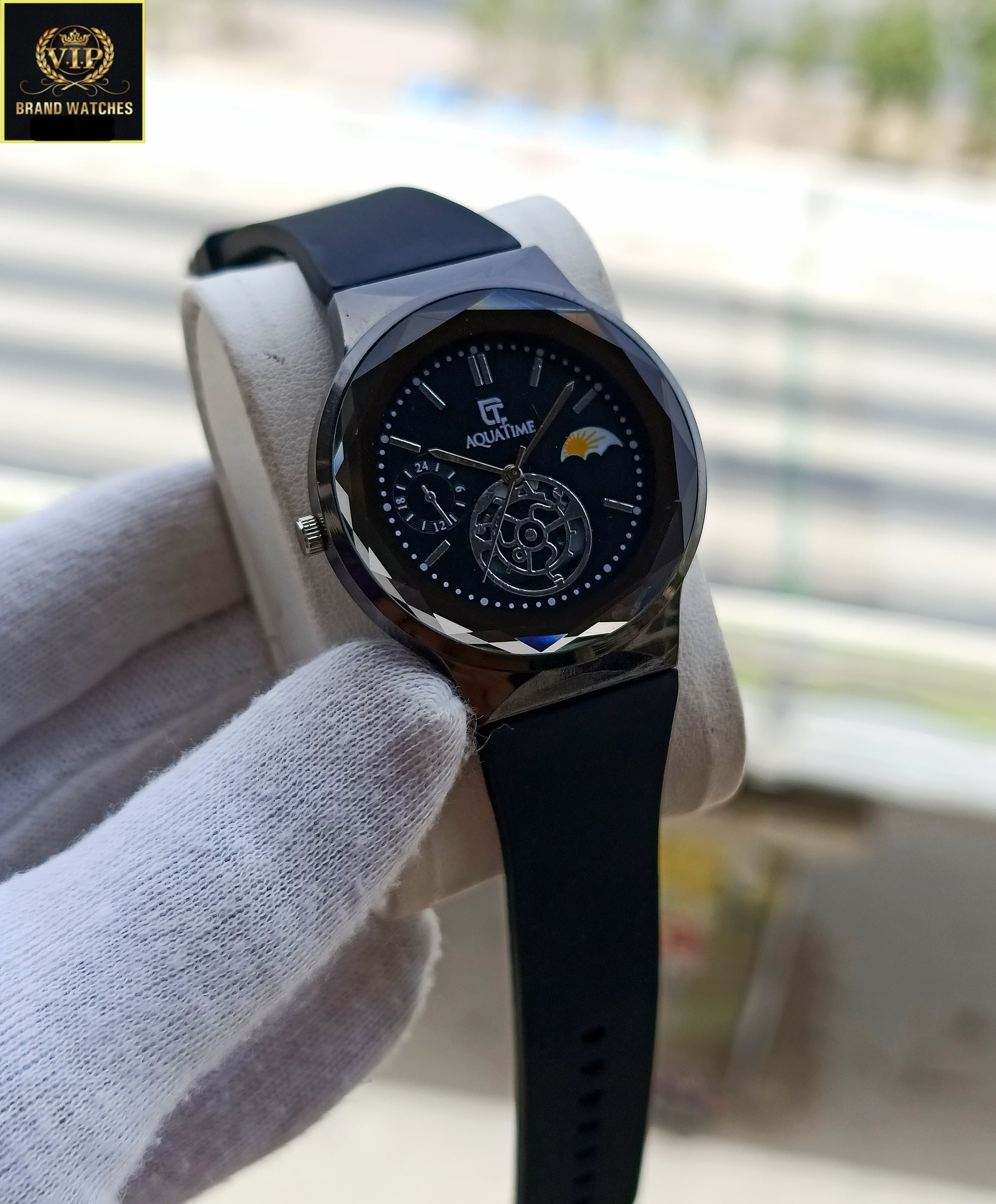 Men Leather Strap Aquatime Premium Watch AZ-03