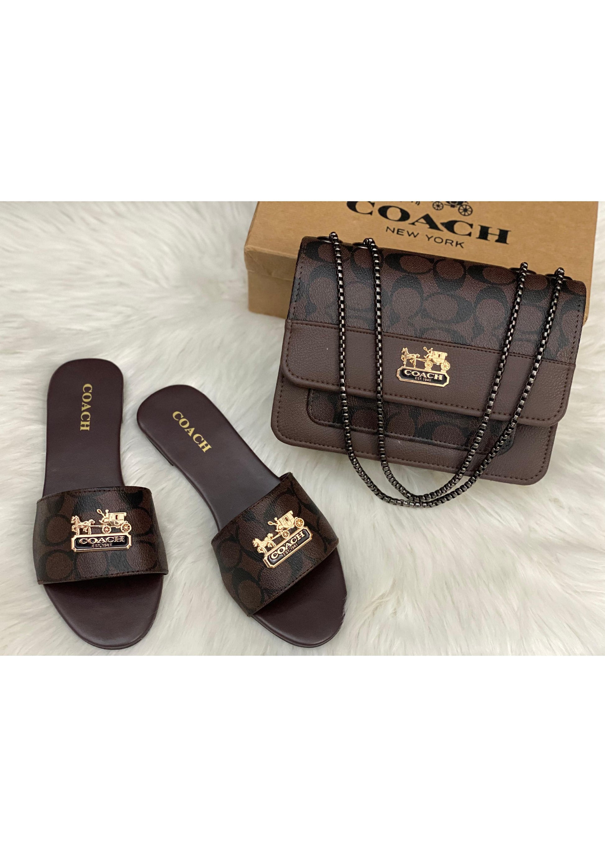COMBO DEAL COACH PACK OF 2 CROSS BODY BAG & SLIPPER.
