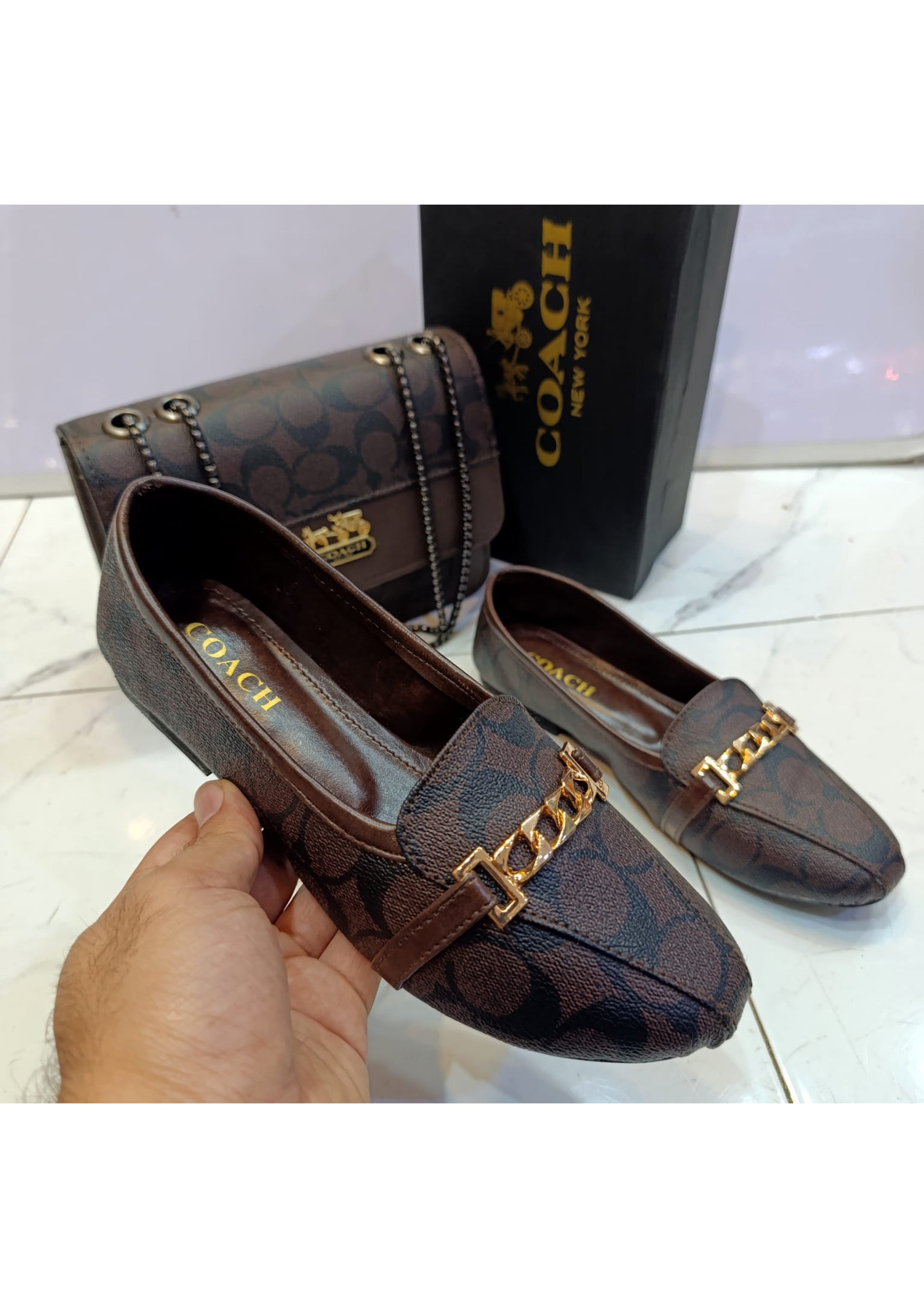 COMBO DEAL PACK OF 2 COACH CROSS BODY BAG & COACH FLAT PUMPS