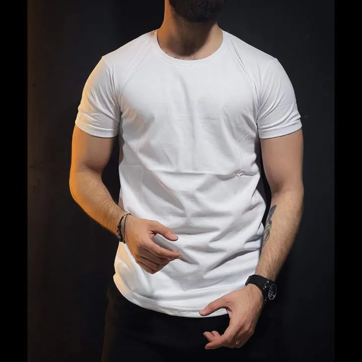 White Round Neck Tees