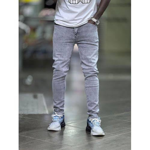 Grey Skin Fit Denim Jean's For Men