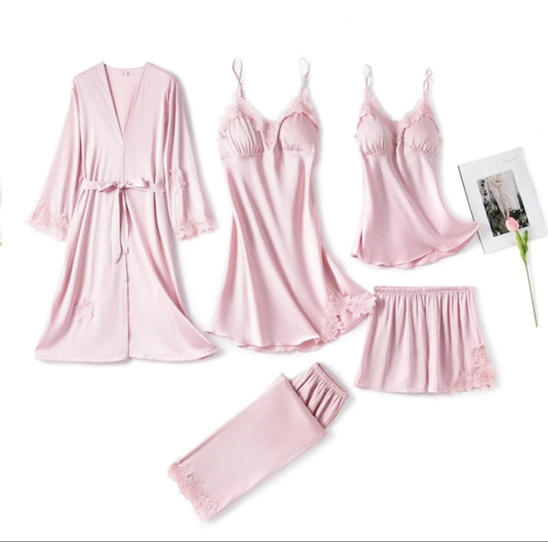 5 Pieces Set Comfortable Nighty