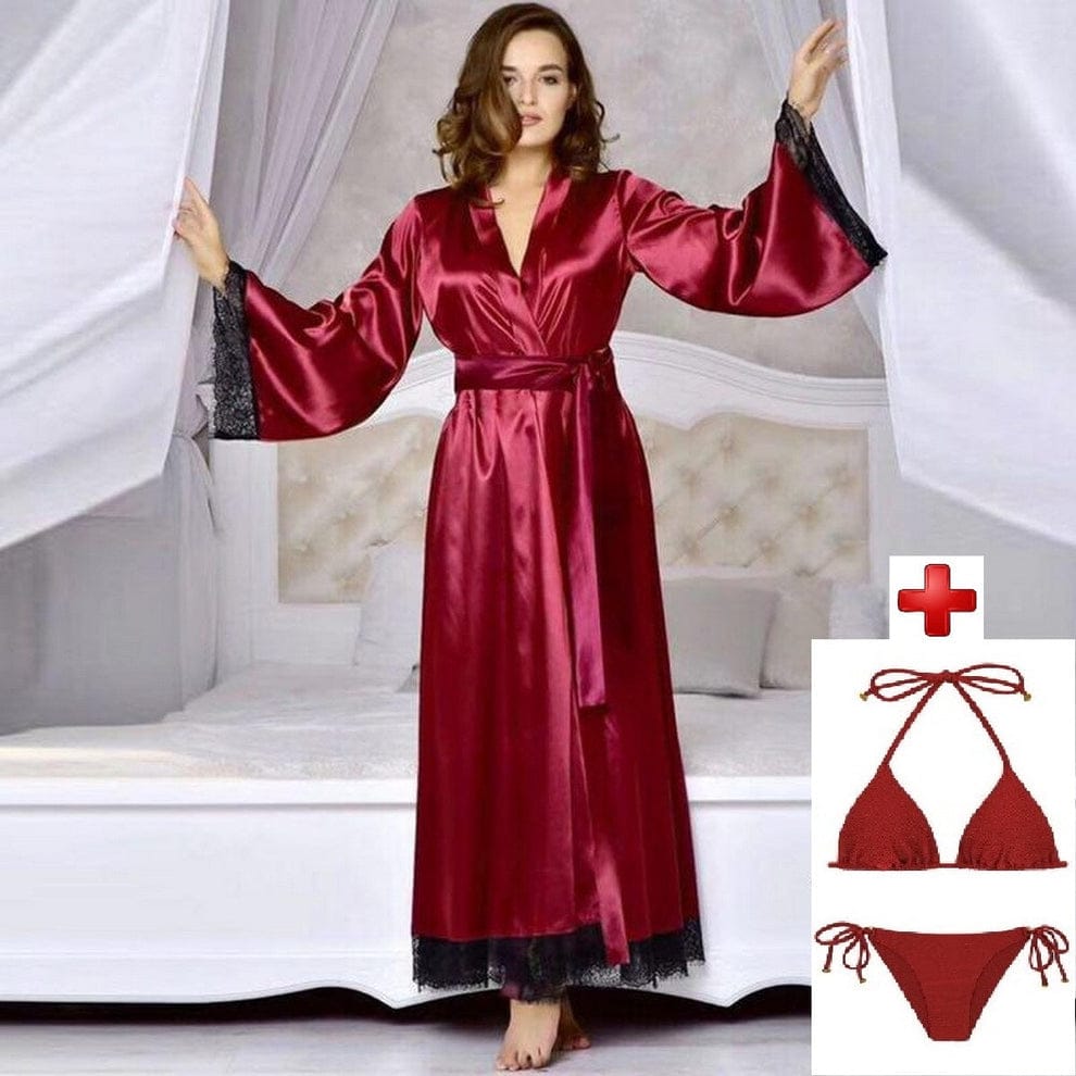 3 Pieces Set Comfortable Nighty Gown & Bikni