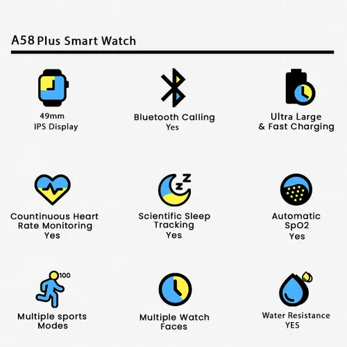 A58 Plus Smart Watch