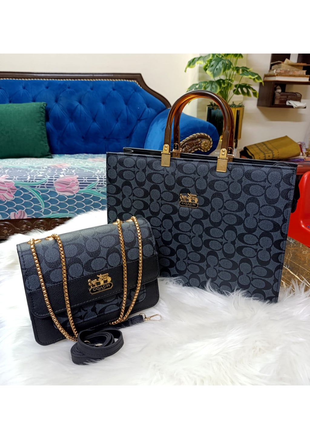 COACH LADIES BAG 2 PIECES SET.