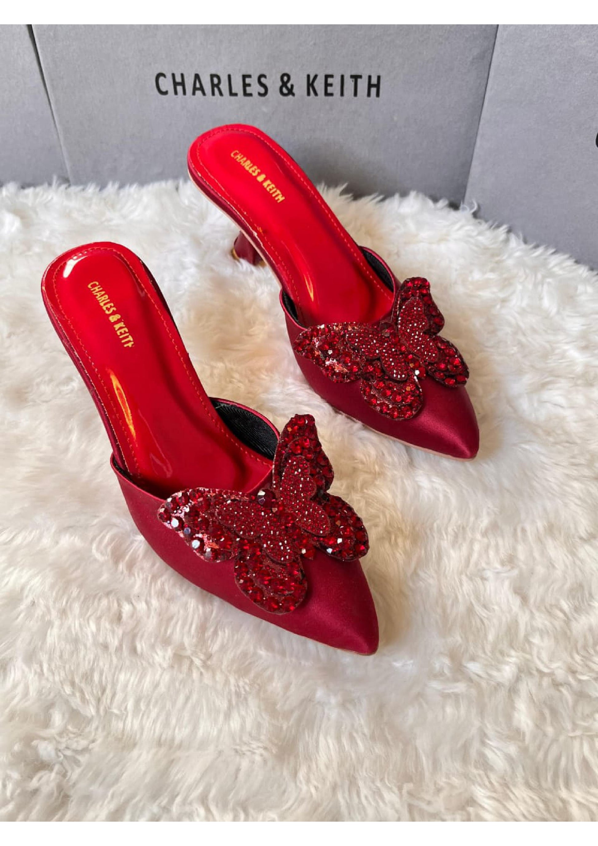 CHARLES AND KEITH RED HEELS