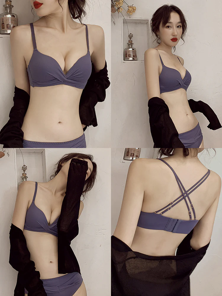 Double Stripped Medium Padded Bra & Panty Set