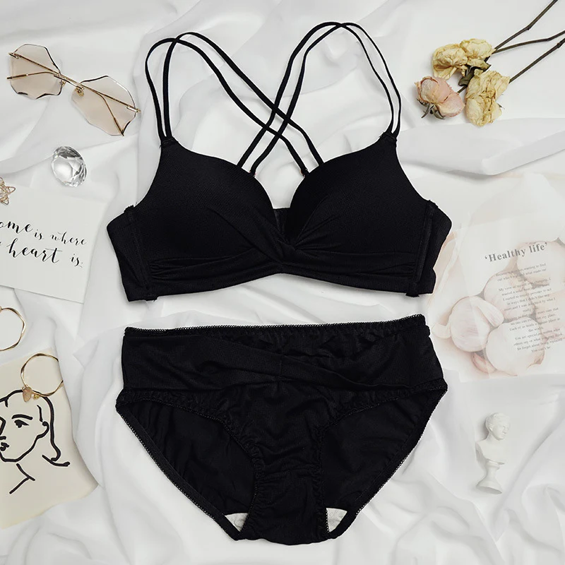 Double Stripped Medium Padded Bra & Panty Set