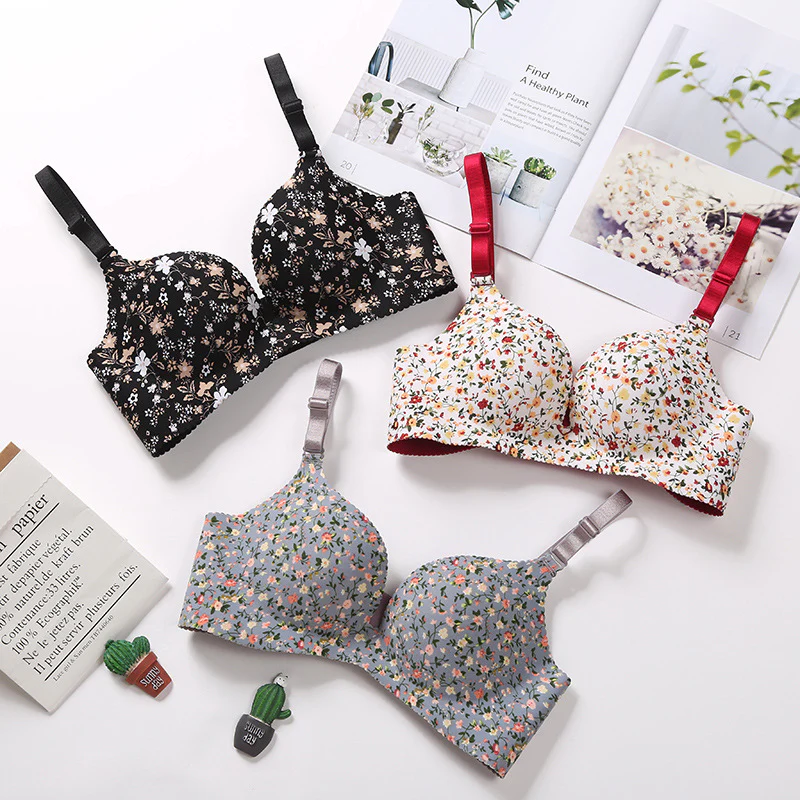 Double Padded Very Soft & Smooth Pushup Flowers Bra