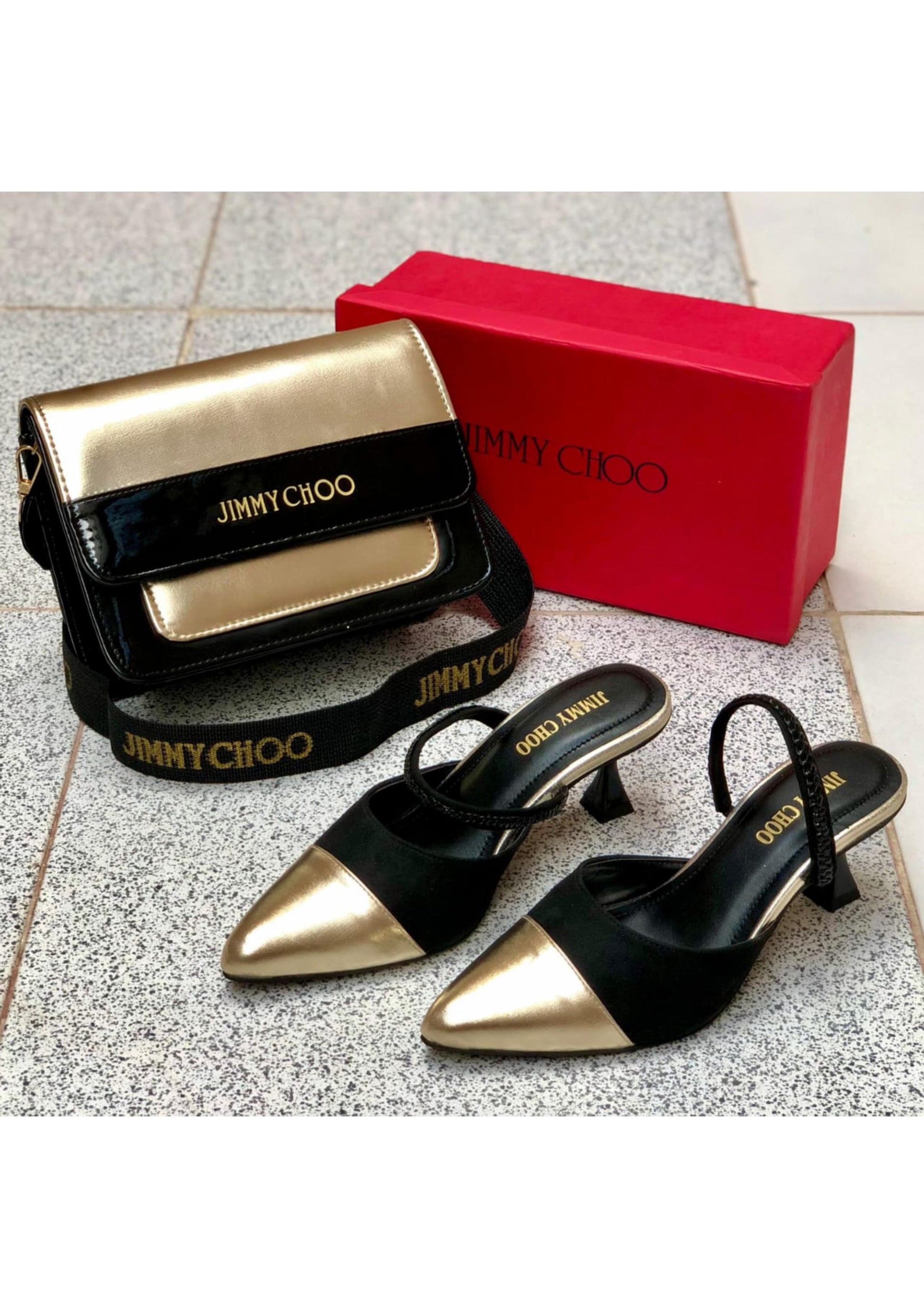 COMBO DEAL JIMMY CHOO PACK OF 2 CROSS BODY BAG & SHOES.