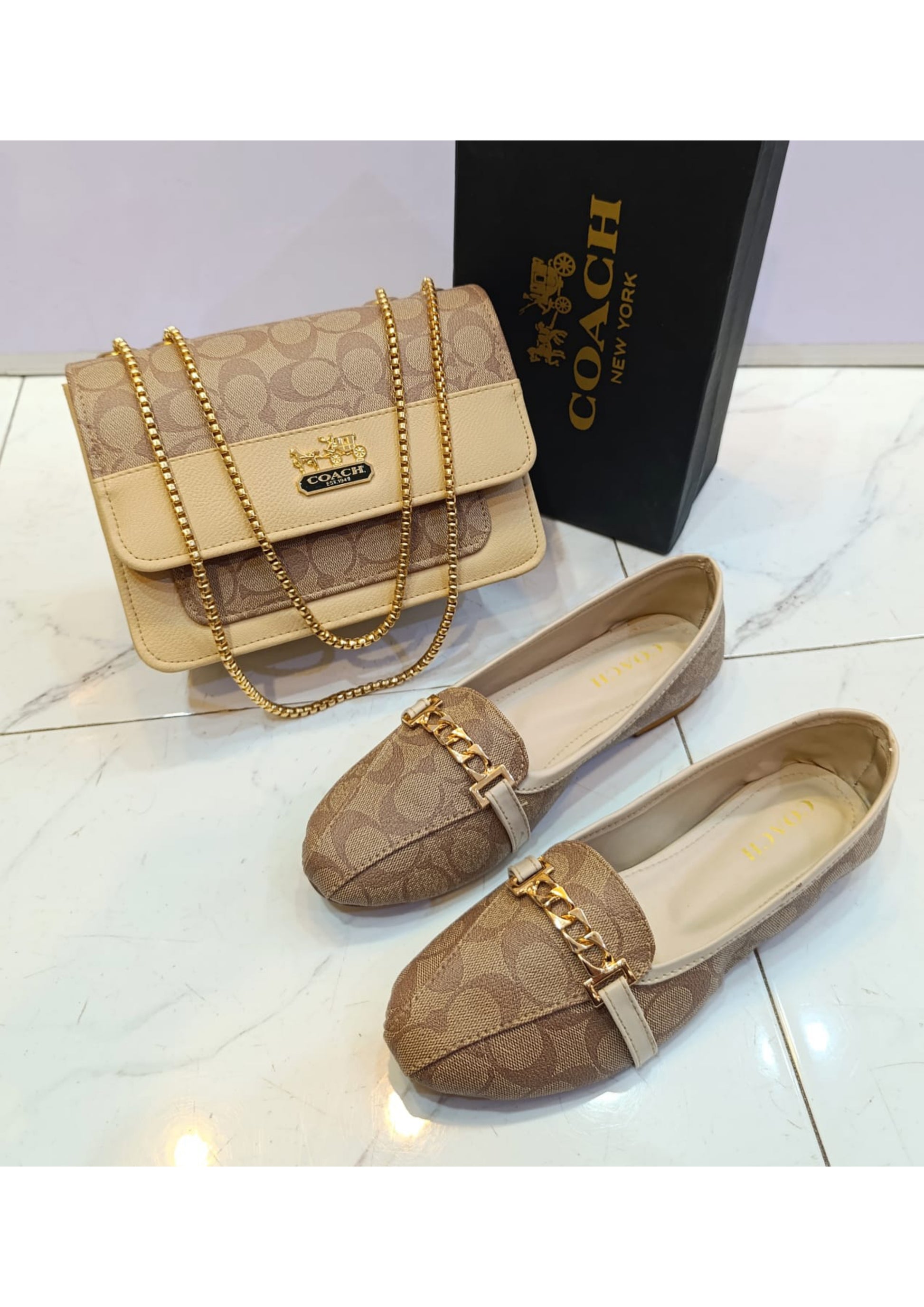 COMBO DEAL PACK OF 2 COACH CROSS BODY BAG & COACH FLAT PUMPS