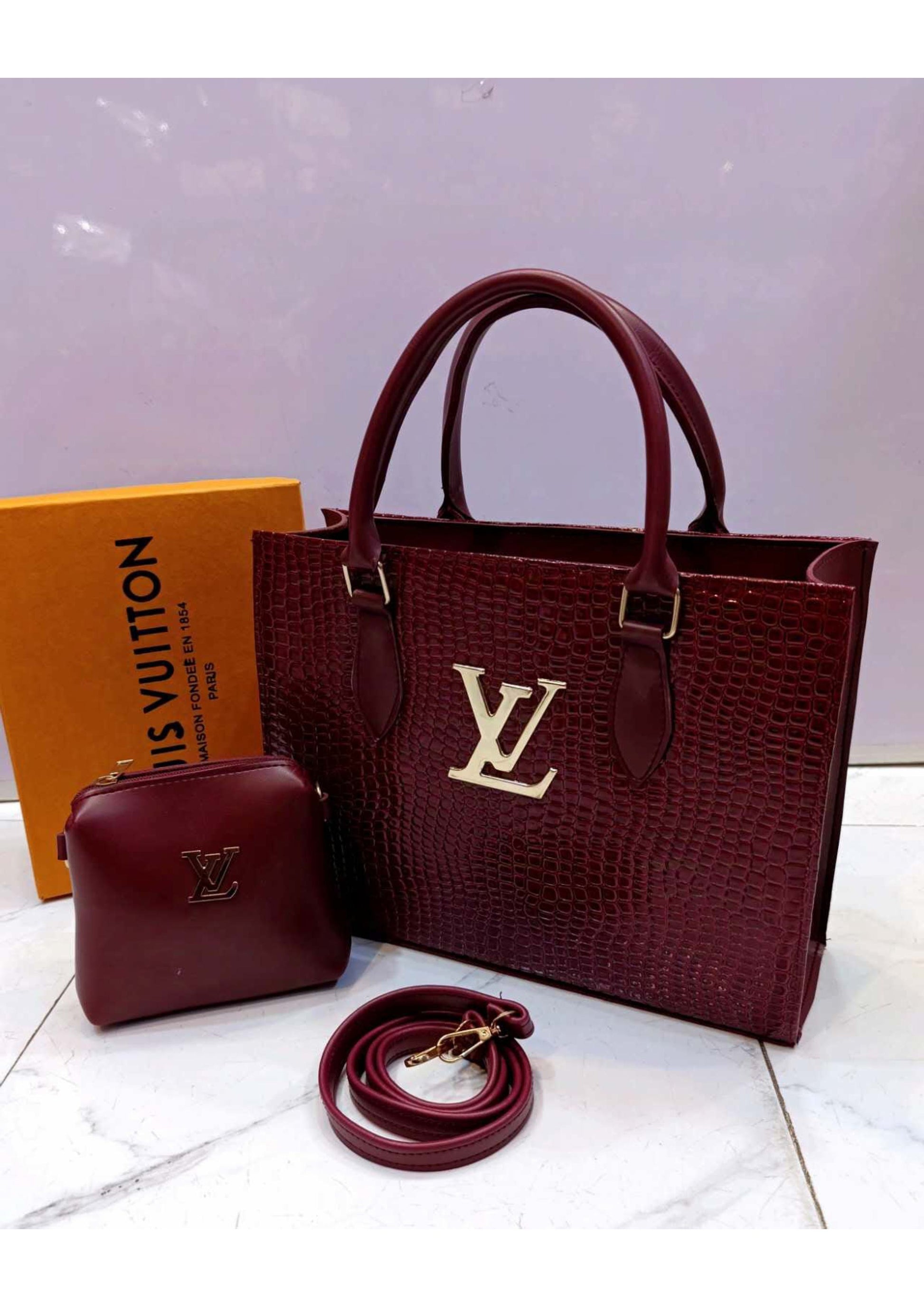 Louis Vuitton Maroon Tote Bag